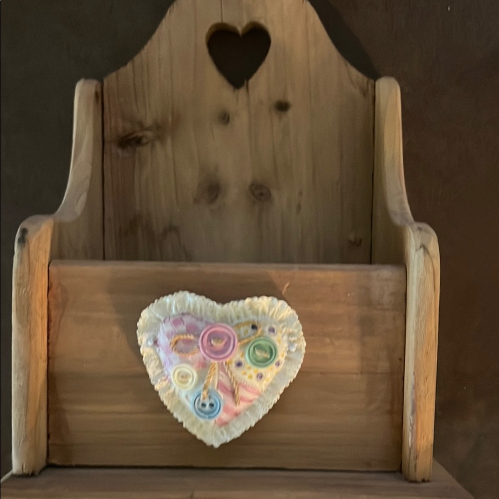 Rustic Wooden Heart Wall Shelf
